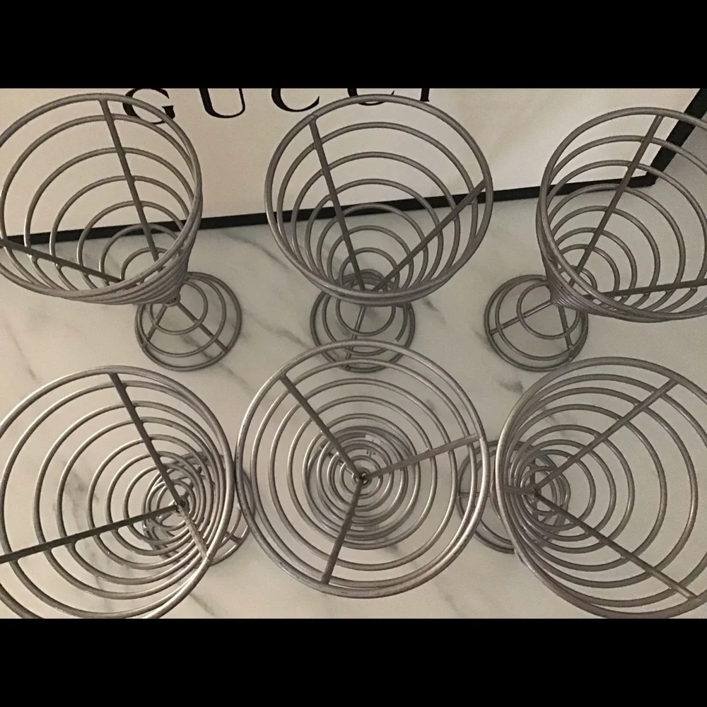 6 Crate & Barrel French fry holders metal